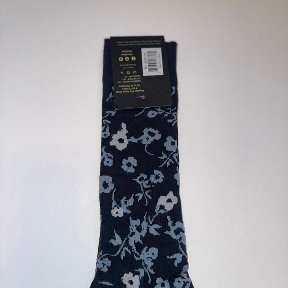 Dead Soxy NWT Men’s Socks Size 9–13 Floral Pattern Crew Dress Socks Navy - Picture 5 of 7